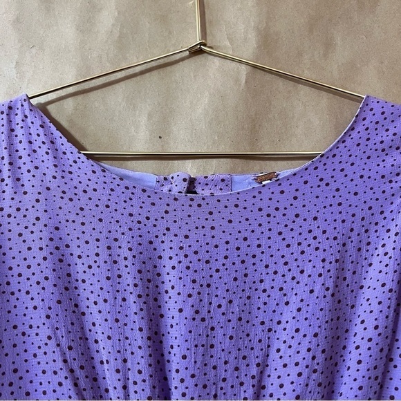 Free People | Tootsie Mini Dress Empire Waist Flutter Sleeve Purple Size 2 - Picture 5 of 13